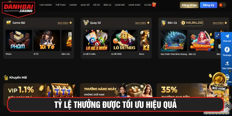 Tỷ lệ thưởng được thương hiệu tối ưu hấp dẫn