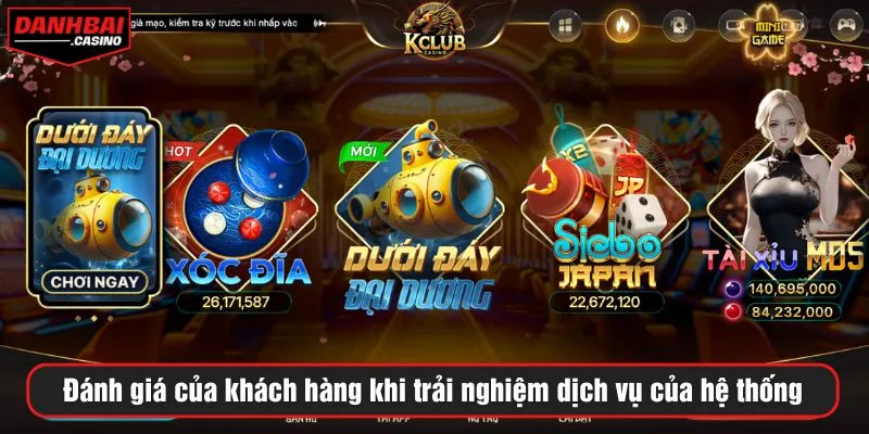 Đánh giá của khách hàng khi trải nghiệm dịch vụ của hệ thống