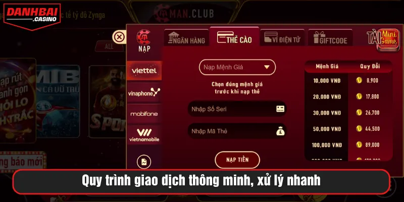 Quy trình giao dịch thông minh, xử lý nhanh