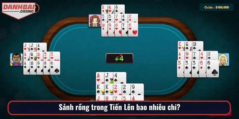 Trong Tiến Lên, sảnh rồng được quy ước bao nhiêu chi?